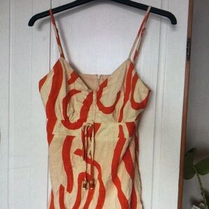 Orange and Cream Strappy Dress